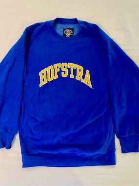 Steve & Barry's Royal Blue Hofstra Crewneck Sweatshirt with Yellow Lettering